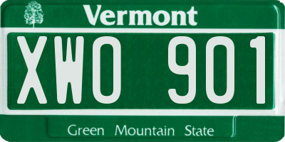 VT license plate XWO901