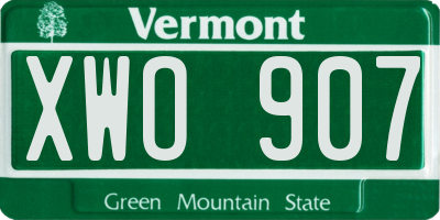 VT license plate XWO907