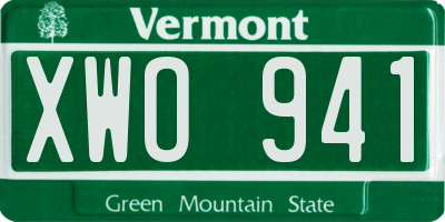 VT license plate XWO941