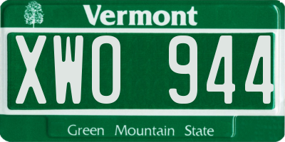 VT license plate XWO944