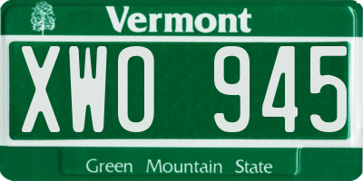 VT license plate XWO945