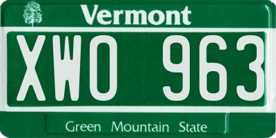 VT license plate XWO963