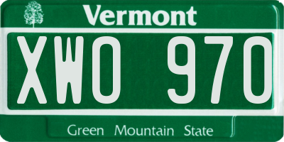 VT license plate XWO970