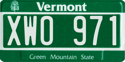 VT license plate XWO971
