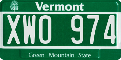 VT license plate XWO974