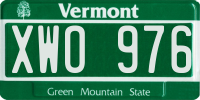 VT license plate XWO976