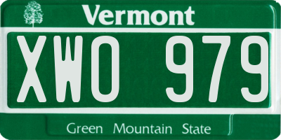 VT license plate XWO979
