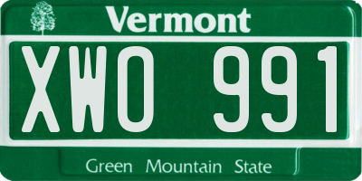 VT license plate XWO991