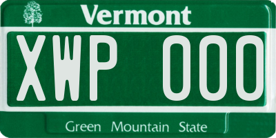 VT license plate XWP000
