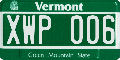VT license plate XWP006