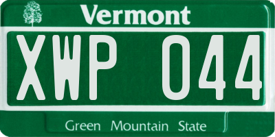 VT license plate XWP044