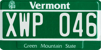 VT license plate XWP046