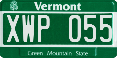 VT license plate XWP055