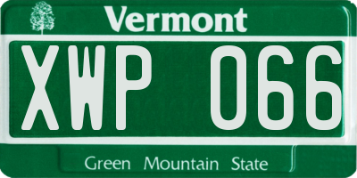 VT license plate XWP066