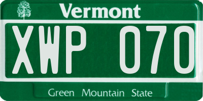 VT license plate XWP070