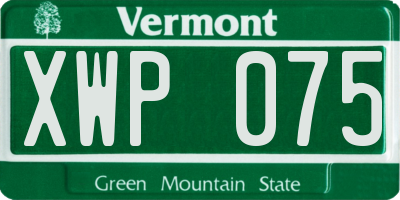 VT license plate XWP075