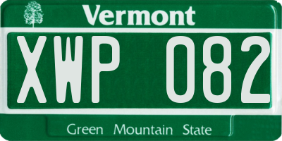 VT license plate XWP082