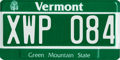 VT license plate XWP084