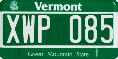 VT license plate XWP085