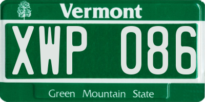 VT license plate XWP086