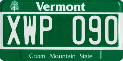 VT license plate XWP090