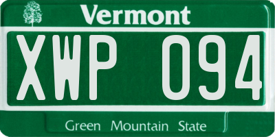 VT license plate XWP094