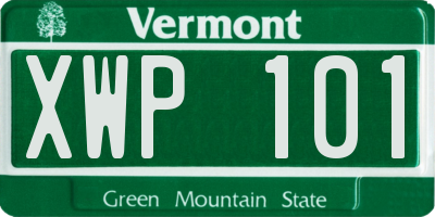 VT license plate XWP101