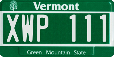 VT license plate XWP111