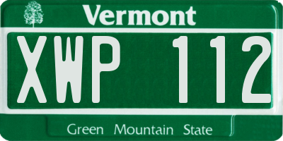 VT license plate XWP112