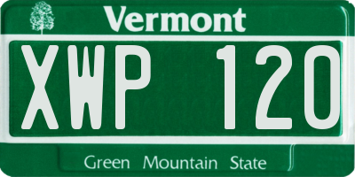 VT license plate XWP120