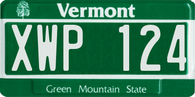 VT license plate XWP124