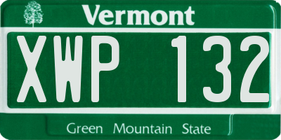 VT license plate XWP132