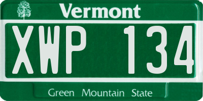 VT license plate XWP134