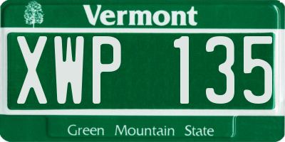 VT license plate XWP135