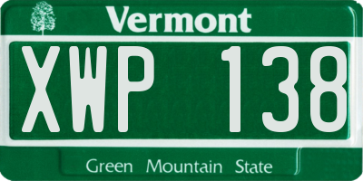 VT license plate XWP138