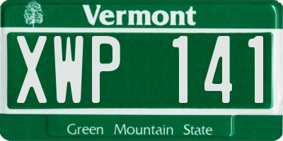 VT license plate XWP141