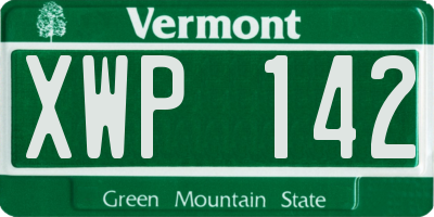 VT license plate XWP142