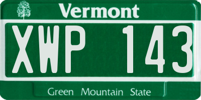VT license plate XWP143