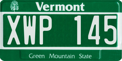 VT license plate XWP145