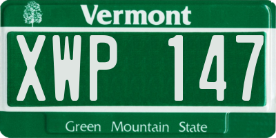 VT license plate XWP147