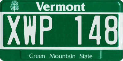 VT license plate XWP148