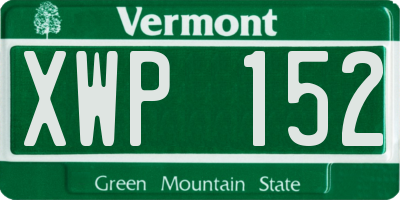 VT license plate XWP152