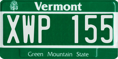 VT license plate XWP155