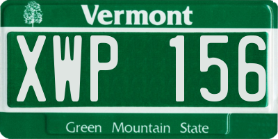 VT license plate XWP156