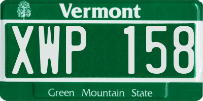 VT license plate XWP158