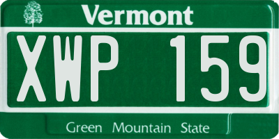 VT license plate XWP159