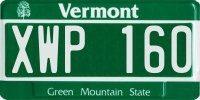 VT license plate XWP160