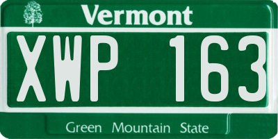 VT license plate XWP163