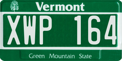 VT license plate XWP164