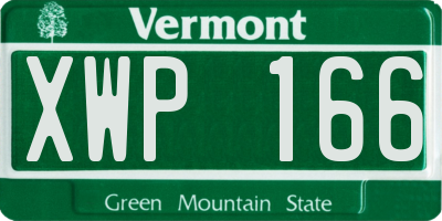 VT license plate XWP166